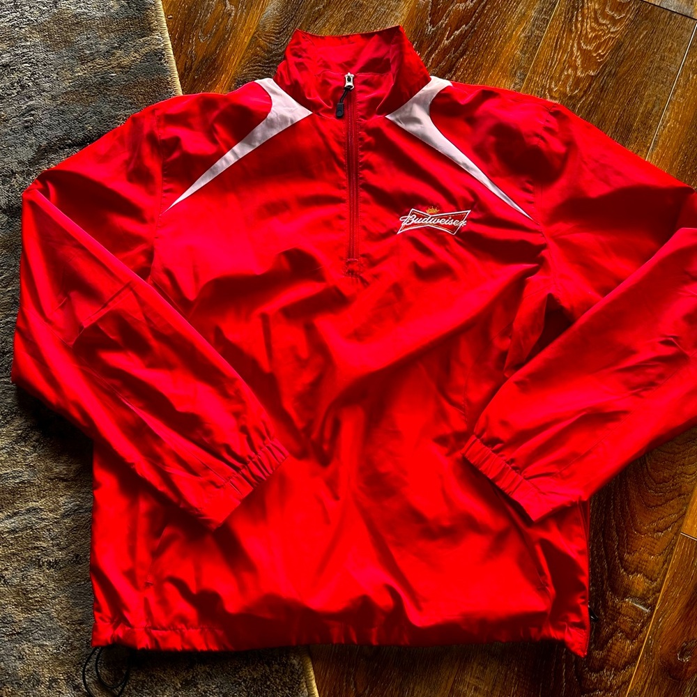 Budweiser Red Windbreaker Jacket VINTAGE